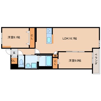 間取図 東海道本線/静岡駅 徒歩24分 2階 1年未満