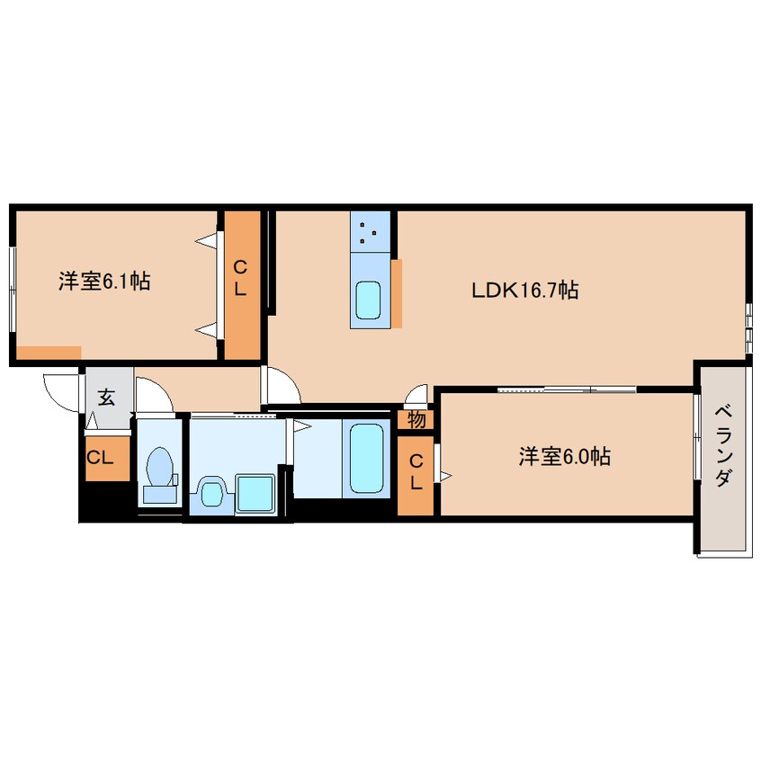 間取図 東海道本線/静岡駅 徒歩24分 2階 1年未満