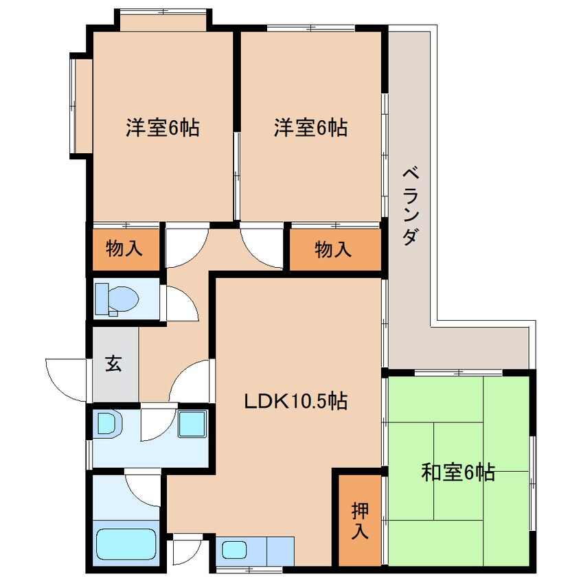 間取図 静岡鉄道静岡清水線/日吉町駅 徒歩19分 2階 築38年