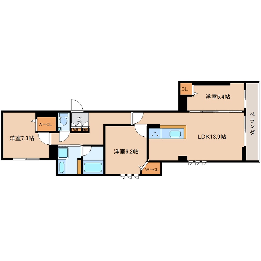 間取図 東海道本線/静岡駅 徒歩22分 2階 建築中