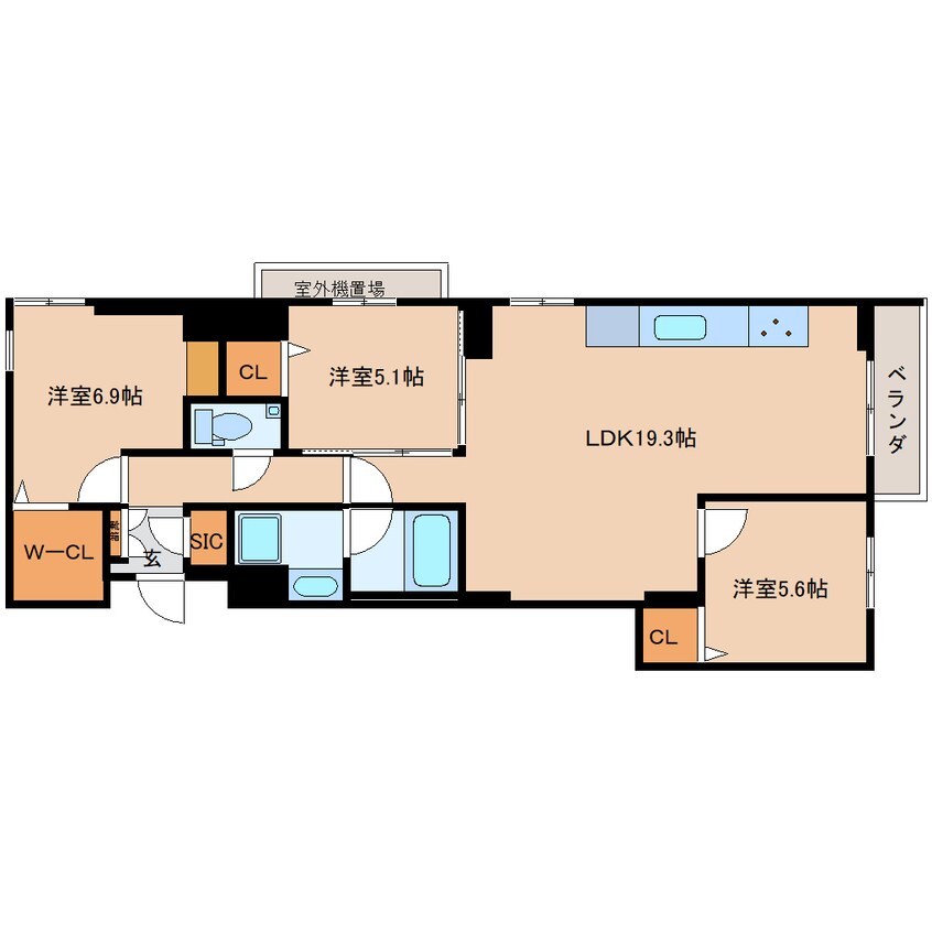 間取図 東海道本線/静岡駅 徒歩22分 4階 建築中