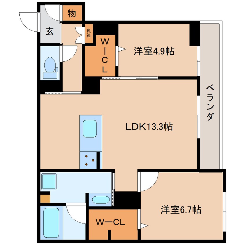 間取図 東海道本線/静岡駅 バス13分銭座町下車:停歩6分 2階 建築中