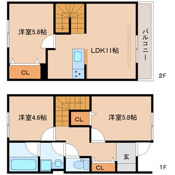 間取図 東海道本線/静岡駅 徒歩22分 1-2階 建築中