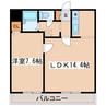 南大通４マンション 1LDKの間取り