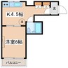 アビタシオンリビエール 1Kの間取り