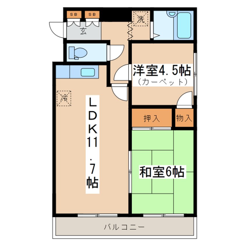 間取図 富士マンション浪花