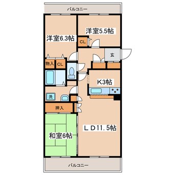 間取図 パシフィック浪花壱番館