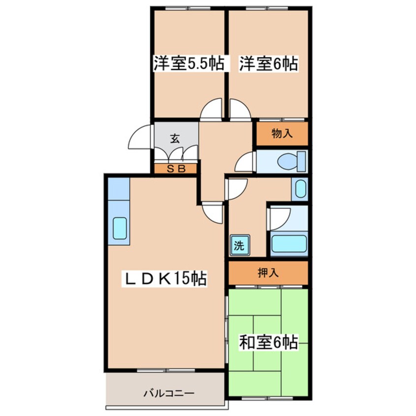 間取図 パシフィックマンションりんこうⅠ