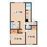 セジュール若草 2LDKの間取り
