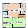 横川マンションＡ 2LDKの間取り