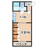 セントラルハイツ（川上町） 1Kの間取り