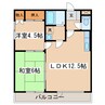 セントラルハイツ（川上町） 2DKの間取り