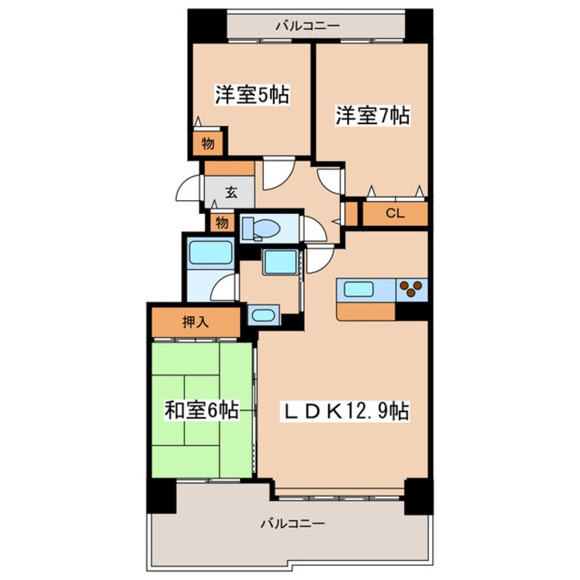 間取図 パシフィック浪花参番館