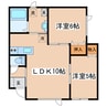 ボヌール幸 2LDKの間取り