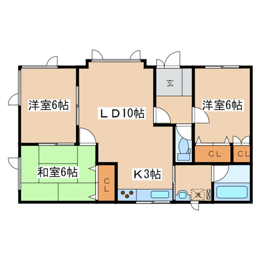 間取図 緑ヶ岡5-30-9テラスハウス