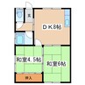 平安ハイツ 2DKの間取り