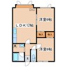 ハイネス若草 2LDKの間取り