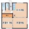 大沢マンション 2DKの間取り