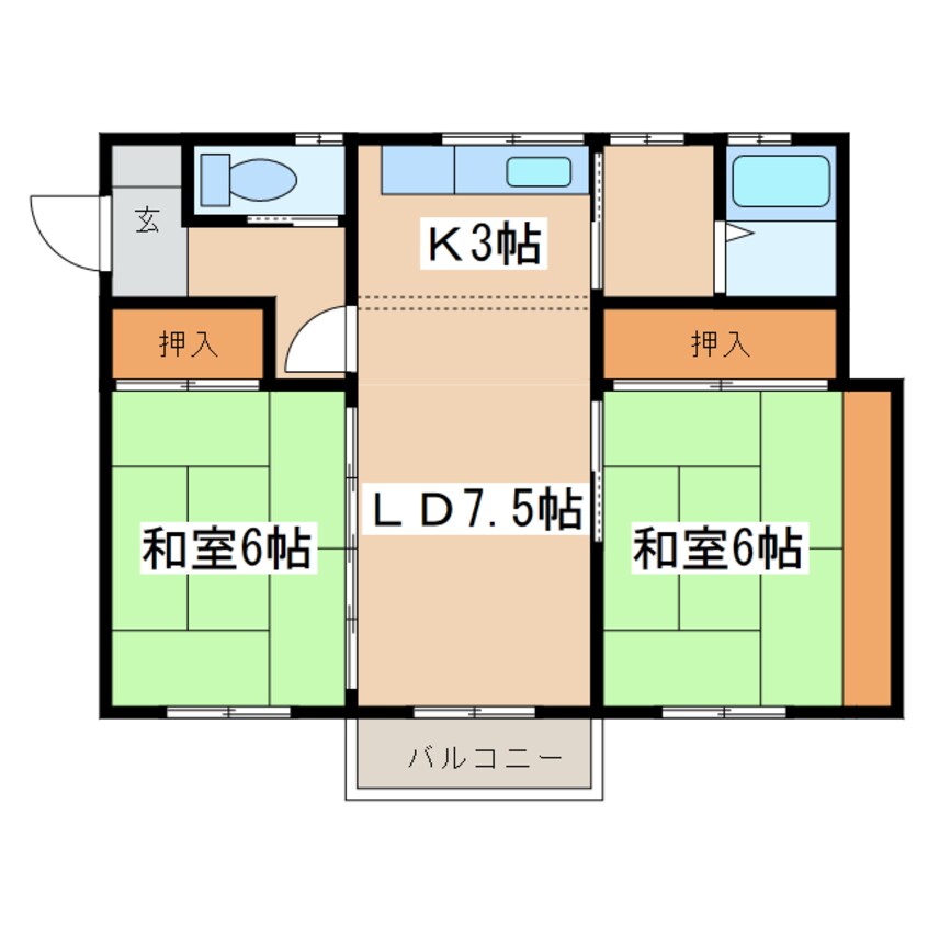 間取図 貝塚2-6-44テラスハウス