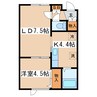 ヴォーンリッヒ緑ヶ岡 1LDKの間取り