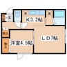 ヴォーンリッヒ緑ヶ岡 1LDKの間取り