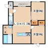 East GardenⅢ 2LDKの間取り