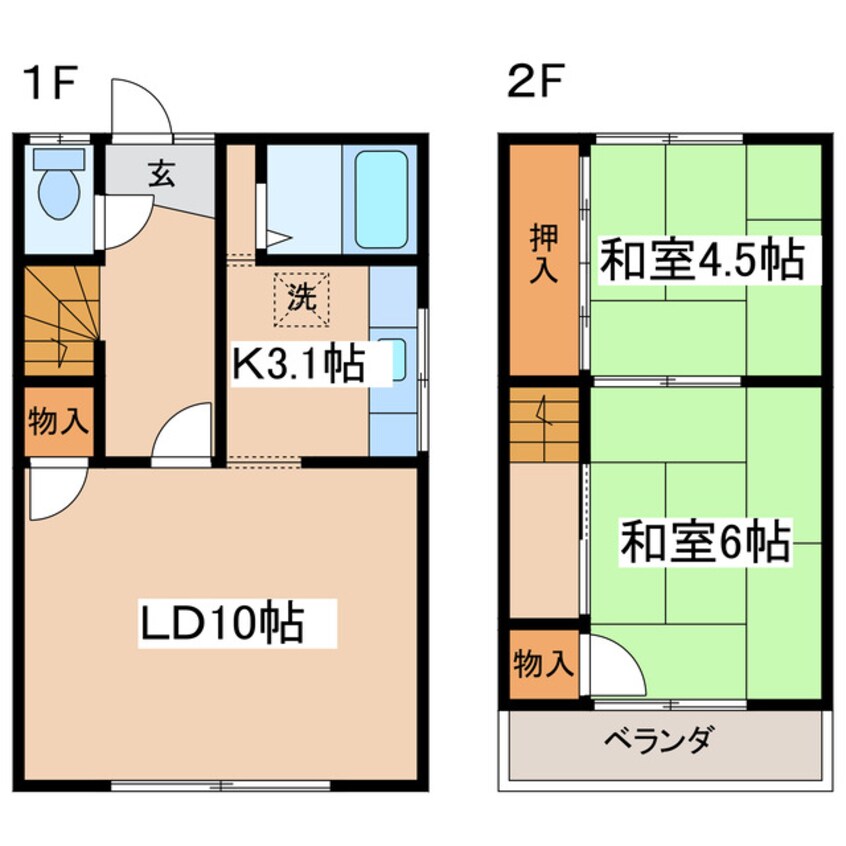 間取図 緑ヶ岡6-32-7メゾネット