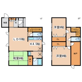 間取図 双葉町15-9貸家