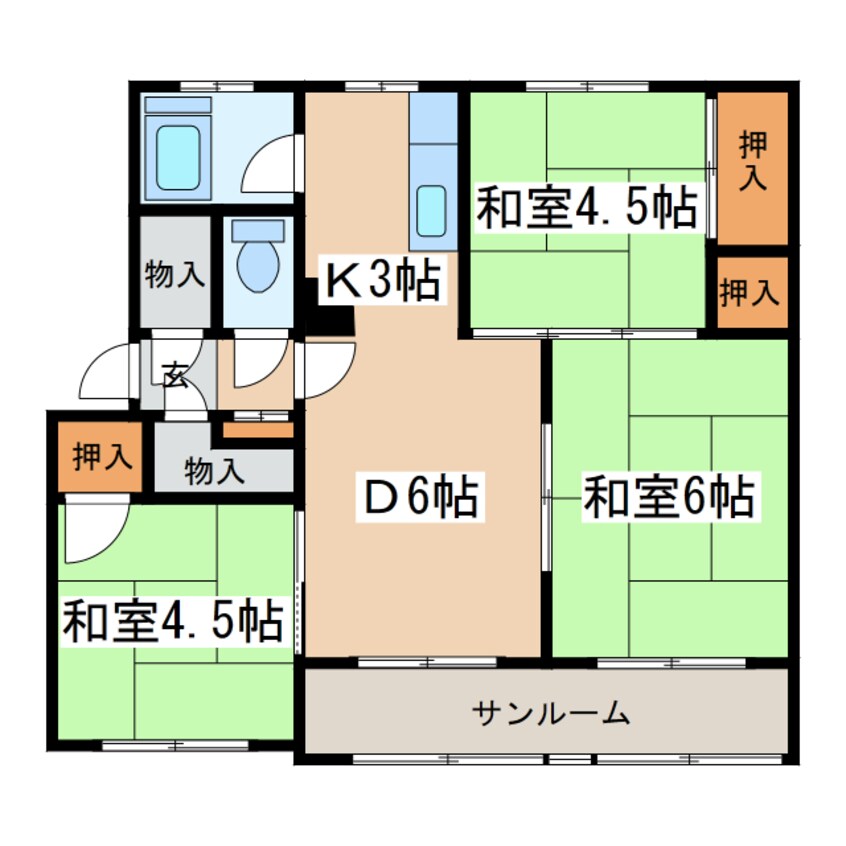 間取図 若草501マンション