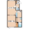 シャトーモント 1LDKの間取り