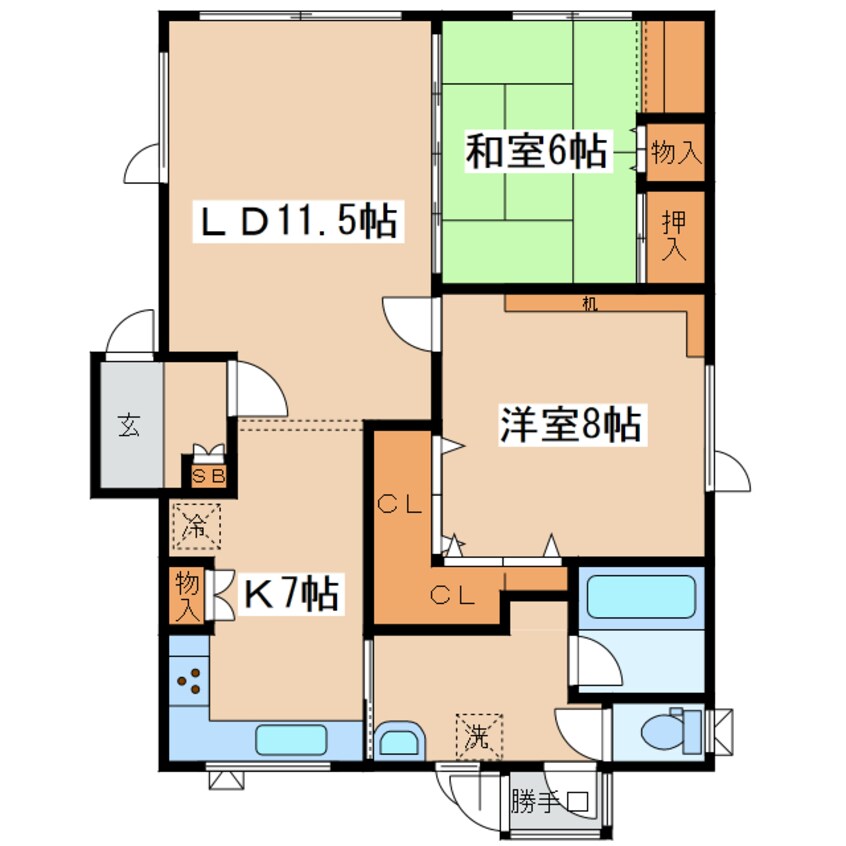 間取図 浜町5-5テラスハウス