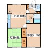 ハイツアーネスト 2LDKの間取り