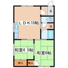 石川マンション 2LDKの間取り