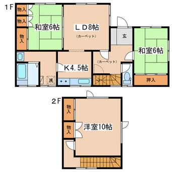 間取図 貝塚1-10-22貸家