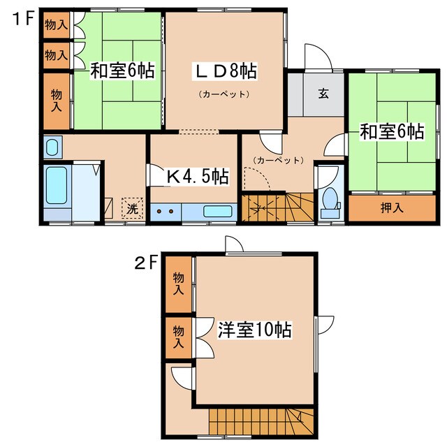 間取り図 貝塚1-10-22貸家