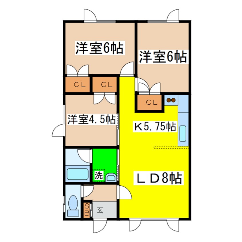 間取図 ハイブリッチハイツ