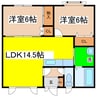 メイプルタウンルベル 2LDKの間取り