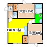 ルナパール 2DKの間取り