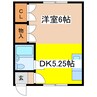 ＴＹハウス 1DKの間取り