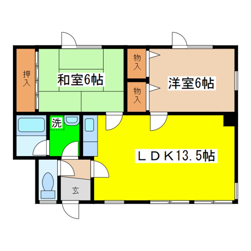 間取図 拓穂ハイツ（若葉４－４５）