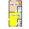 ハイツポエム 1DKの間取り