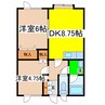 ホワイトパレス 2DKの間取り