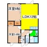 グランドール２１ 2LDKの間取り