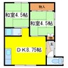 川端マンション 2DKの間取り