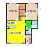 ビラ文苑３号館 2LDKの間取り