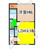 エステートｉｎアース 1LDKの間取り