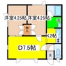 ノースパレスⅤ 2DKの間取り