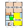 来人館Ⅱ 2DKの間取り
