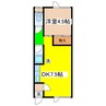 パークサイド愛国 1DKの間取り