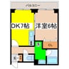 芦野マンション４号棟 1DKの間取り